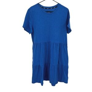 GAP Nautical Blue Cotton Tiered Dress Womens L Casual Everyday Comfort Minimal